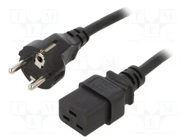 LOGILINK Câble d'alimentation H05VV-F CEE 7/7 vers IEC C19 femelle, 3m, noir