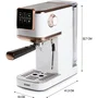 Domo DO746K Machine à expresso 3 en 1, Blanc/Rose, 1350 W, 20 Bars, écran tactile, pour café moulu, dosettes et capsules, buse vapeur