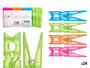 Arte Regal Lot de 24 pinces en plastique et métal multicolores 13 x 25 x 4 cm (Set de 24)