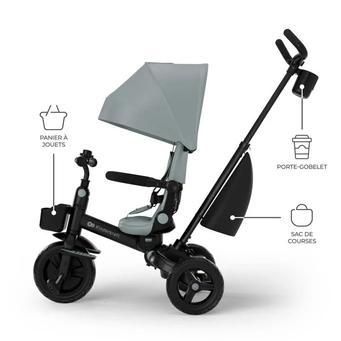 Kinderkraft AVEO 2 PLUS Tricycle évolutif 6 en 1 - Air Gris