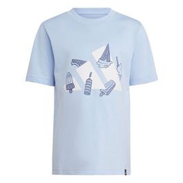 T shirt à manches courtes Enfant Adidas Lk Ice Bleu Bleu ciel