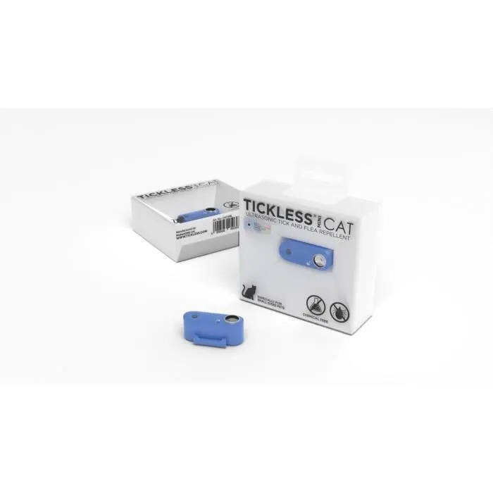 Tickless MINI CAT Répulsif ultrason contre les tiques et puces pour chat - Protection antiparasitaire portable - Coloris Greek Blue