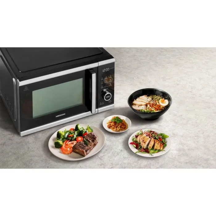 Four à Micro-ondes MEDION MD 11499 - Fonction Friteuse à Air Chaud, 20 L, 900 W, Noir