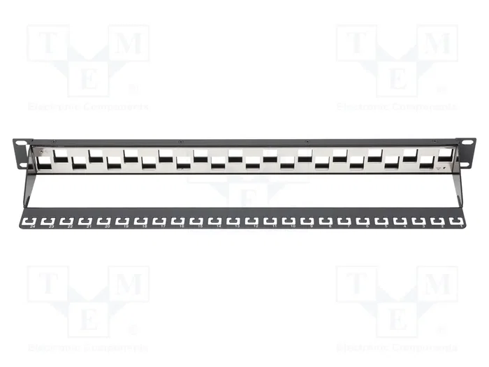 DIGITUS Panneau de brassage Keystone 24 ports noir 19 pouces