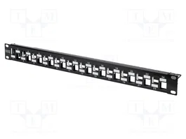 DIGITUS Panneau de brassage Keystone 24 ports noir 19 pouces