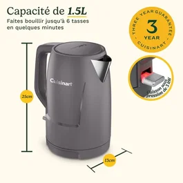 Cuisinart Bouilloire électrique Core Collection 1,5 L Stone Grey
