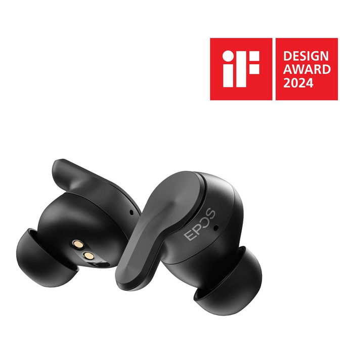 EPOS Adapt E1 - Écouteurs True Wireless Noir avec Réduction de Bruit Hybride, Bluetooth 5.3, Certifiés Microsoft Teams, IPX5, Boîtier de Charge USB-C