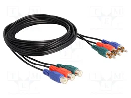 DELOCK Câble RCA (3 socles x3, 3 prises x3) 1m Noir