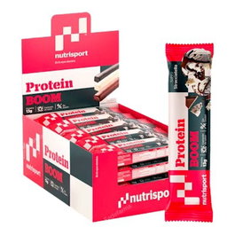 Nutrisport Protein Boom Stracciatella - Barre protéinée 12-13 g, 24 Unités, avec Vitamine B6 et Magnésium, Idéale Snack/Post-entraînement