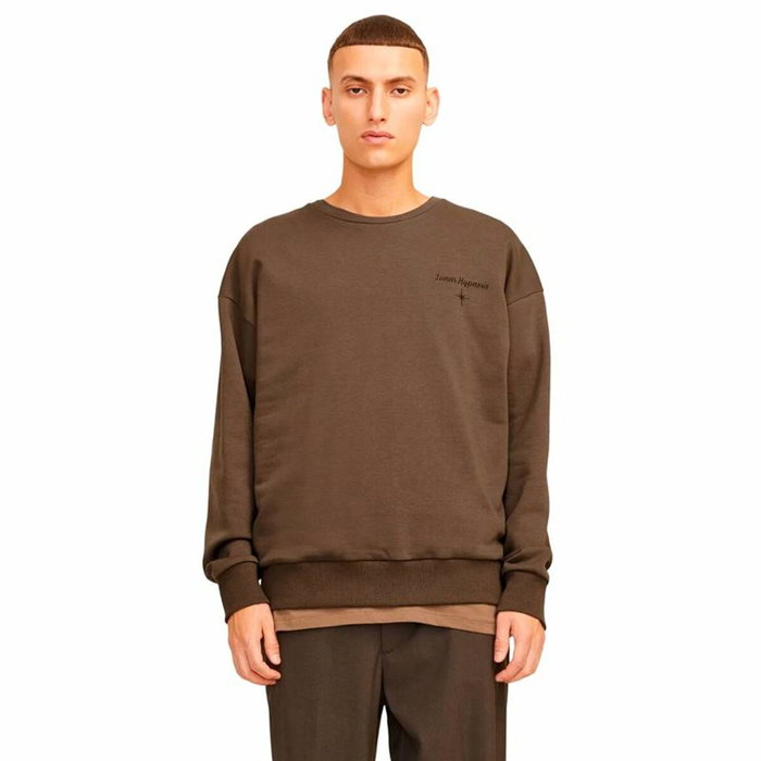 Sweat sans capuche homme Jack & Jones Jjmystic Blanc Marron Sweat sans capuche homme Jack & Jones Jjmystic Blanc Marron