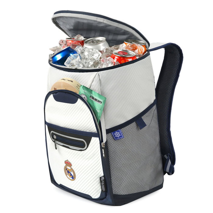 REAL MADRID Sac à dos isotherme pour aliments et boissons, motif Real Madrid, capacité 20L, dimensions 63x48.5x42.5cm, tissu Ripstop avec revêtement TPE