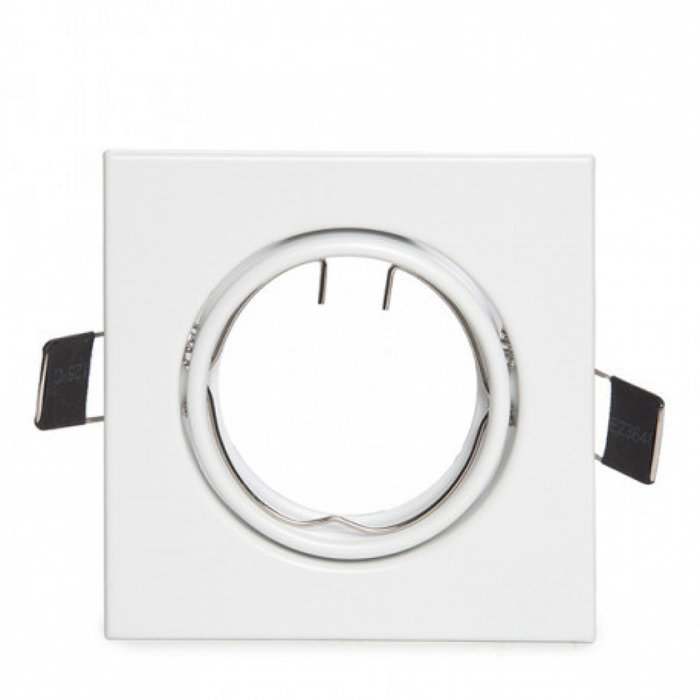 Bague Projecteur Downlight Inclinable Carré Aluminium Blanc 83/83mm Bague Projecteur Downlight Inclinable Carré Aluminium Blanc 83/83mm