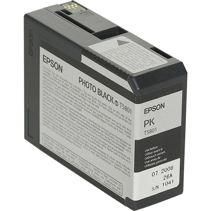 Epson Cartouche d'encre T5801 Noir Photo 80ml pour Stylus Pro 3800/3880