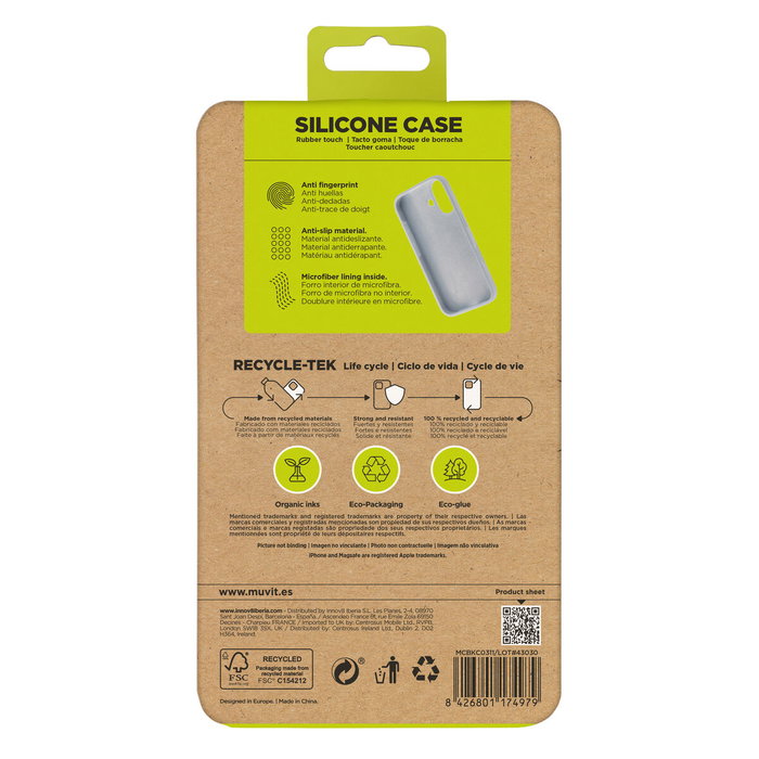 Protection pour téléphone portable Muvit for Change iPhone 16 Bleu