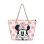 Disney Sac de Plage Dots Minnie pour Piscine ou Voyage avec Compartiment Fermé à Fermeture Éclair, 37 x 52 x 17 cm