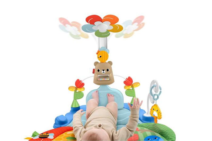 Fisher-Price - Tapis d'éveil et de jeux 3 en 1 avec barre de jeu et miroir, bébé dès la naissance