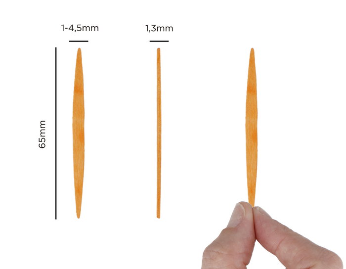 Innspiro Bâtonnets plats en bois orange 65 mm, 250 unités