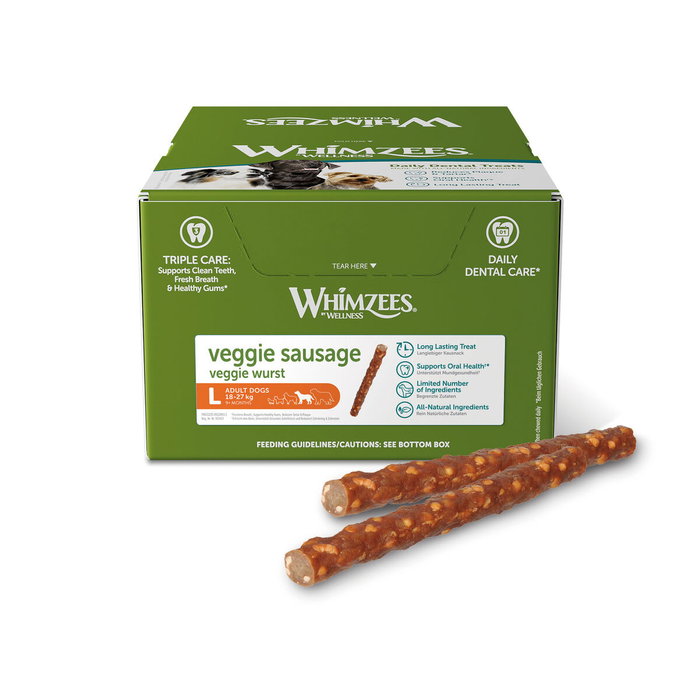Confiseries pour l'hygiène des dents Whimzees Veggie Sausage (50 Unités)