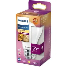Philips Ampoule LED Standard E27 Dimmable 100W Blanc Chaud 2700K - Verre Dépolié - Équivalence 100W - Durée de vie 15 000 heures