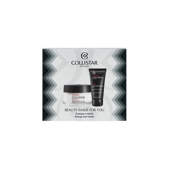 Collistar Uomo Crème Revitalisante Anti-Rides et Gel Nettoyant Visage - Coffret 2 Pièces
