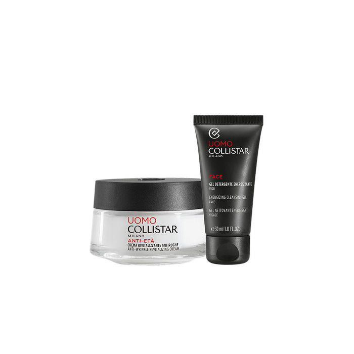 Collistar Uomo Crème Revitalisante Anti-Rides et Gel Nettoyant Visage - Coffret 2 Pièces