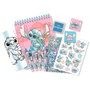 KIDS LICENSING Set de Papeterie 3D Stitch Disney - Coffret 21x17x8 cm avec Cahier, Autocollants, Crayons de Couleur et Accessoires