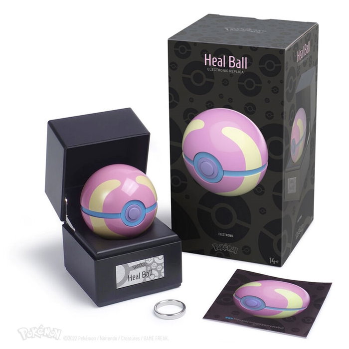 Wand Company PokéBall Heal reproduite en métal avec détection de proximité et illumination multicolore – collection limitée