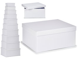 Pincello Lot de 10 boîtes en carton blanc 37.5 x 29 x 16.5 cm (Set de 2)