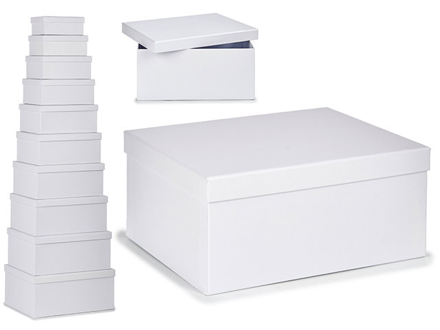 Pincello Lot de 10 boîtes en carton blanc 37.5 x 29 x 16.5 cm (Set de 2) Pincello Lot de 10 boîtes en carton blanc 37.5 x 29 x 16.5 cm (Set de 2)