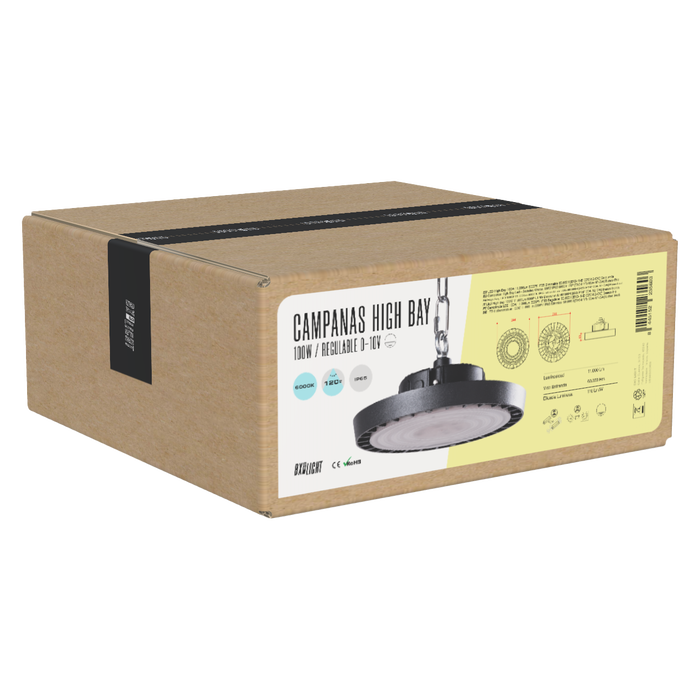 BX3 Light High Bay LED 100W 11000Lm 6000°K IP65 Intensité variable 60000H [BX3-HVB100W-N2-CW]