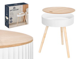 Giftdecor Table d'appoint Ondas 38 x 38 x 47 cm Blanc en bois (Set de 4)