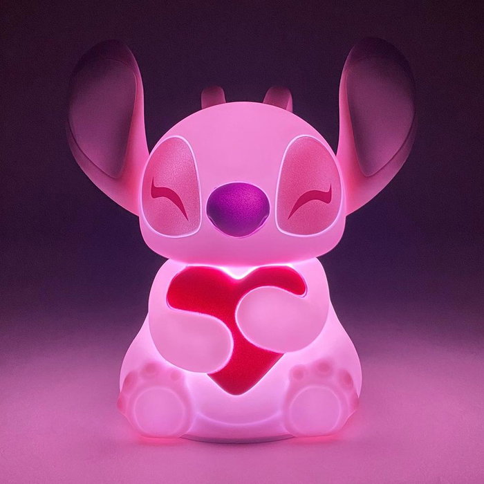 Enesco Lampe Tactile Disney Stitch Angel avec Coeur - Luminaire Décoration Officielle Lumière Chaude