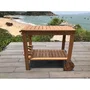SOLIS Desserte de jardin avec roulettes en bois d'acacia FSC, avec porte-bouteilles intégré, dimensions 94 x 49,3 x 74 cm - Naturel
