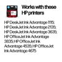 HP 652 - Cartouche d'encre tricolore originale (Cyan, Magenta, Jaune) pour imprimantes HP, qualité photo laboratoire, rendement ~600 pages