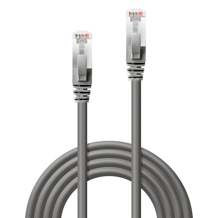 Lindy Câble Réseau Ethernet RJ45 Cat.6 S/FTP Gris Blindé, Contacts Dorés, Manchon Anti-Arrachement, 1 mètre