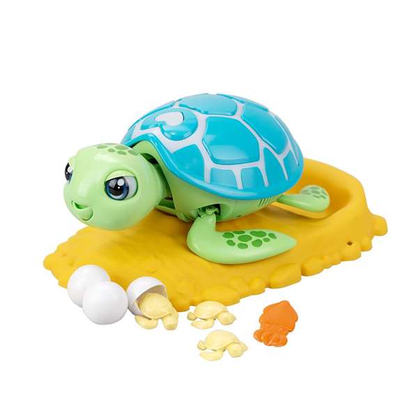 Bizak Tortue interactive sauve la tortue - Jeu d'action et de soin, émet des sons et des lumières, nécessite 3 piles AAA incluses, dimensions 19.2 x 34 x 20 cm, langues: espagnol