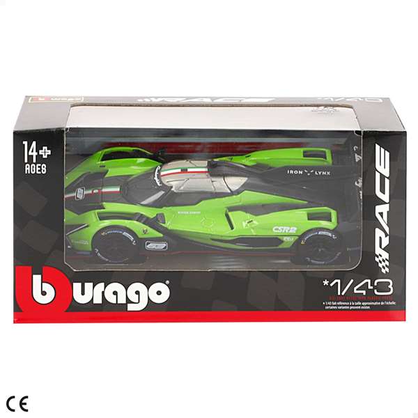 Burago Voiture en métal Racing Series 2025 V1 - Modèle réduit à l'échelle 1:43 - Design aléatoire