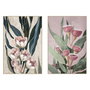 Toile Home ESPRIT Vert Rose Fleurs Moderne (2 Unités)