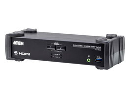 Aten CS1822 - Commutateur KVM HDMI 4K 2 ports USB 3.0 avec mélangeur audio pour gestion de deux PC