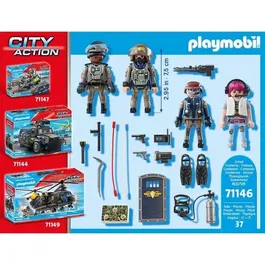 Playmobil 71146 - Équipe des Forces Spéciales avec Bandit - Set de Figurines - City Action - 37 Pièces - À Partir de 5 Ans