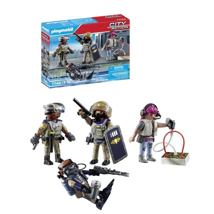 Playmobil 71146 - Équipe des Forces Spéciales avec Bandit - Set de Figurines - City Action - 37 Pièces - À Partir de 5 Ans Playmobil 71146 - Équipe des Forces Spéciales avec Bandit - Set de Figurines - City Action - 37 Pièces - À Partir de 5 Ans