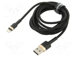 BASEUS Câble USB A vers Apple Lightning 2m, Noir, High Speed USB 2.0
