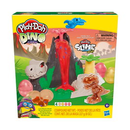 Play-Doh Isla del Volcán F1500 Set de jeu préhistorique avec slime rouge et fossiles - Multilingue (anglais, français, allemand, espagnol)