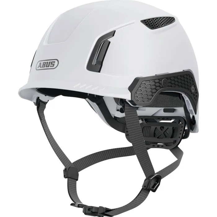 ABUS Casque de protection industriel SPECTOR Premium - Coque ABS/EPS, ventilation active, reglage EasyFlex 360, compatible lampes et protections auditives - Blanc polaire