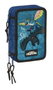 Safta - Plumier triple 37 pièces 'Comment dresser votre dragon' - 3 trousses scolaires - Dimensions : 12.5 x 19.5 x 5.5 cm