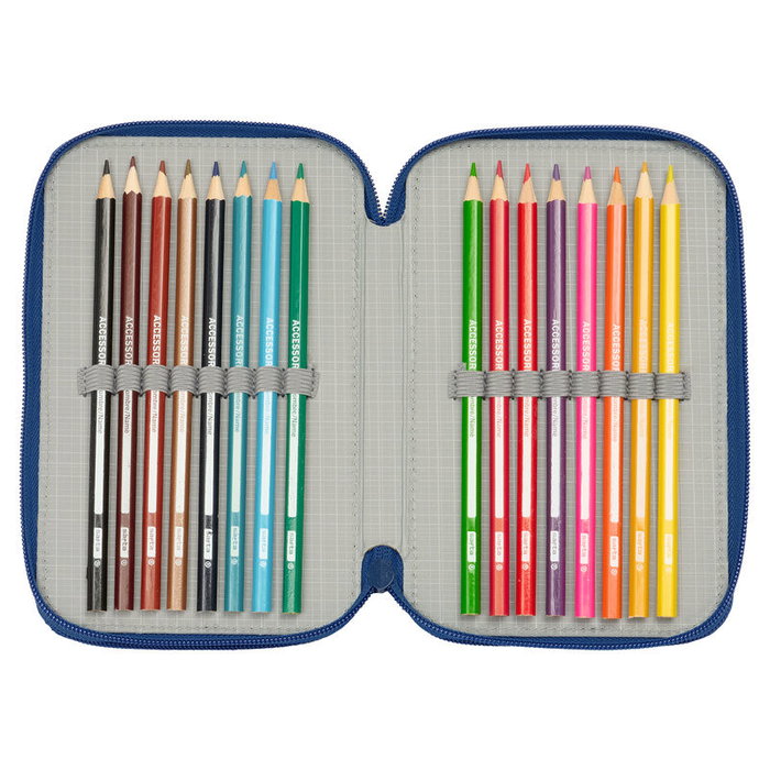 Safta Trousse Triple 37 Pièces Bleu Foncé