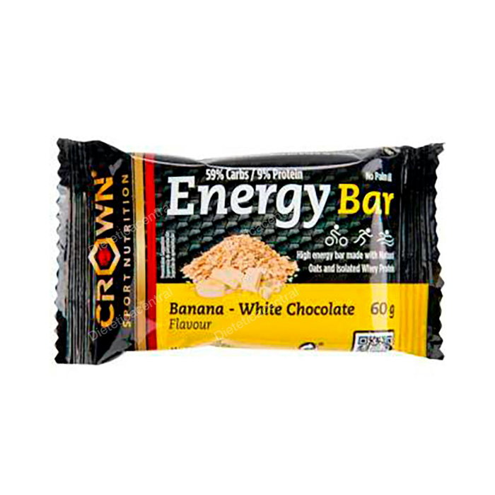 CROWN SPORT NUTRITION Barre énergétique Banane Chocolat 60g avec protéines de lactosérum - Sans huile de palme, sans chocolat enrobant CROWN SPORT NUTRITION Barre énergétique Banane Chocolat 60g avec protéines de lactosérum - Sans huile de palme, sans chocolat enrobant