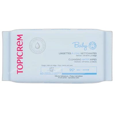 Topicrem Lingettes nettoyantes à base d'eau BABY 60 unités Topicrem Lingettes nettoyantes à base d'eau BABY 60 unités