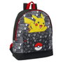 SAFTA Sac à dos Pokemon 40 cm - Compartiment principal zippé grand format, poche frontale avec fermeture éclair, bretelles rembourrées et ajustables, poignée de transport