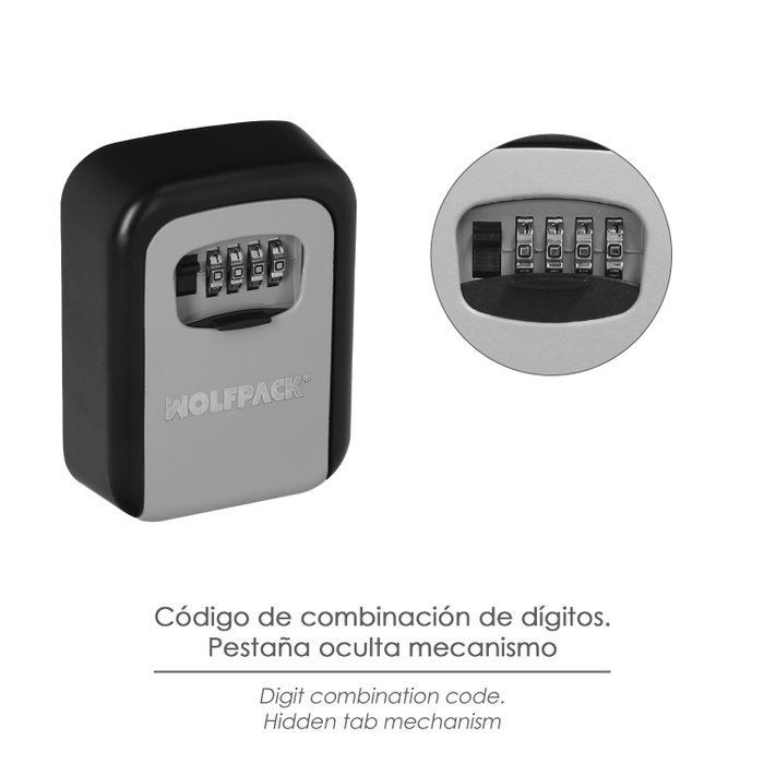 WOLFPACK LINEA PROFESIONAL Boîte de sécurité pour clés avec code 125x95x40 mm